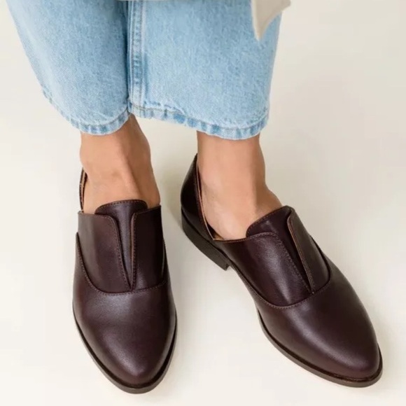 Nisolo Emma d’Orsay Oxford Leather Wine Size 7 - Picture 2 of 9